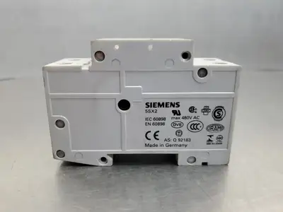 USED Siemens 5SX22 C2 Circuit Breaker, 2A, 400V, 2 Pole