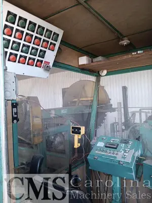 USED HELLE 3-HEAD BLOCK SAWMILL WITH VERTICAL EDGER