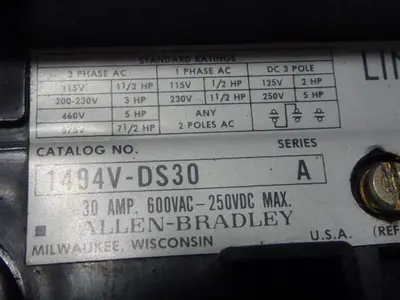 USED ALLEN BRADLEY 1494V-DS30 SER A