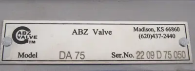 NEW ABZ EMMPV96 CONTROL VALVE 3" DA75 ABZ-210LS