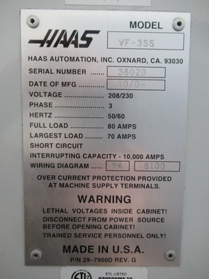 Used HAAS VF-3SS Vertical Machining Centers Minnesota US | Machinesused.com #1503508