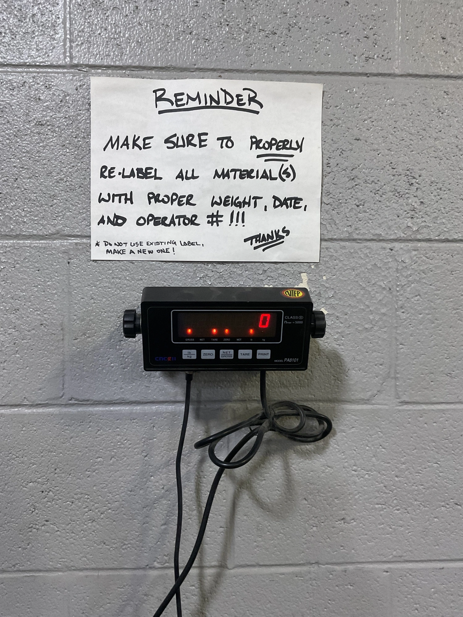USED WEIGHT SCALE 5000 LBS