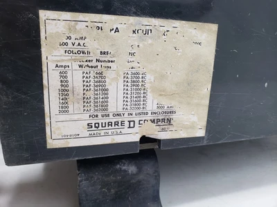 USED SQUARE D PAF362000