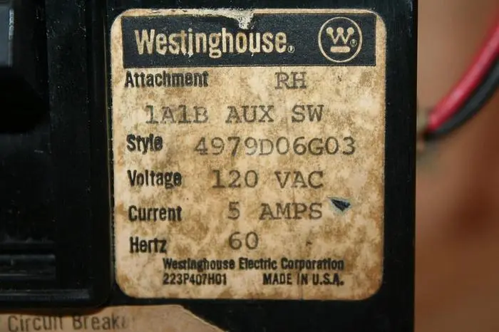 Used WESTINGHOUSE 4979D06G03 Circuit Breakers Michigan US | Ideal Machinery #583824