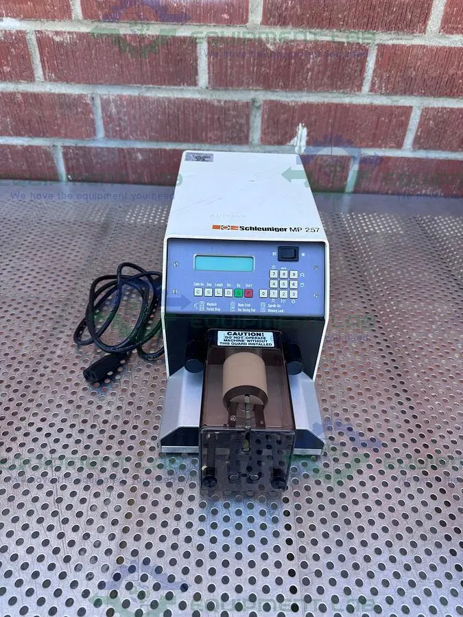 USED SCHLEUNIGER MP257 PROGRAMMABLE COAXIAL CABLE STRIPPING MACHINE
