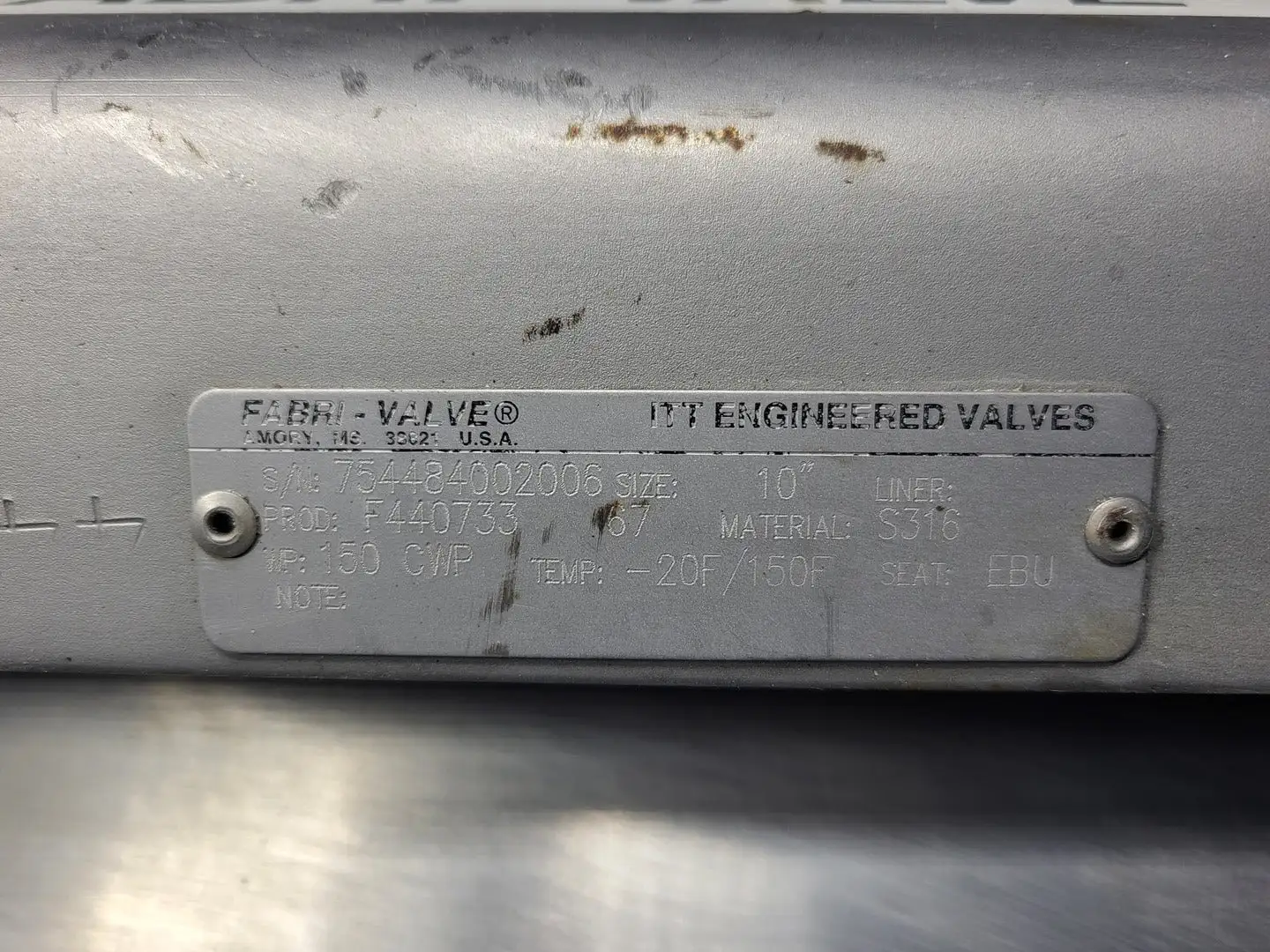 Used FABRI-VALVE FV-1287 Valves/Fittings British Columbia CA | Lenmark #255674