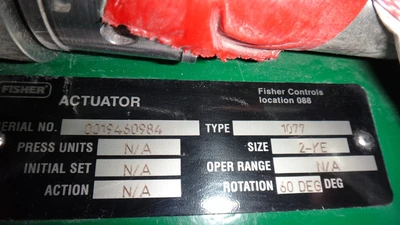 Fisher Actuator Type 1077