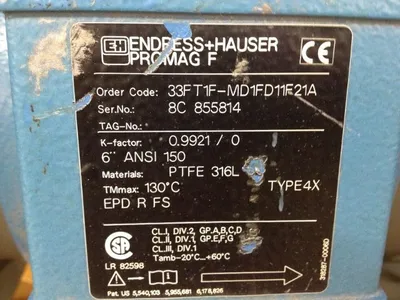 Endress  Hauser 6"-150 Magnetic Flowtube