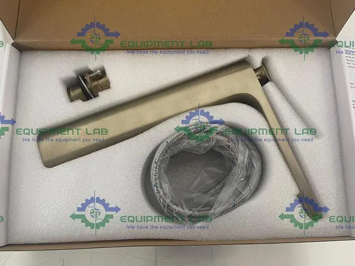 NEW BRUSHED GOLD SINGLE HANDLE FAUCET FOR BATHROOM W/ BRUSHED GOLD POP UP STOPPER