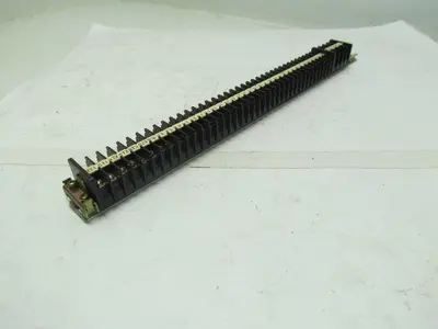 Mibu Denki F15 38 F15 600V Terminal Blocks w/4 F25 Blocks On 18" Long Din Rail