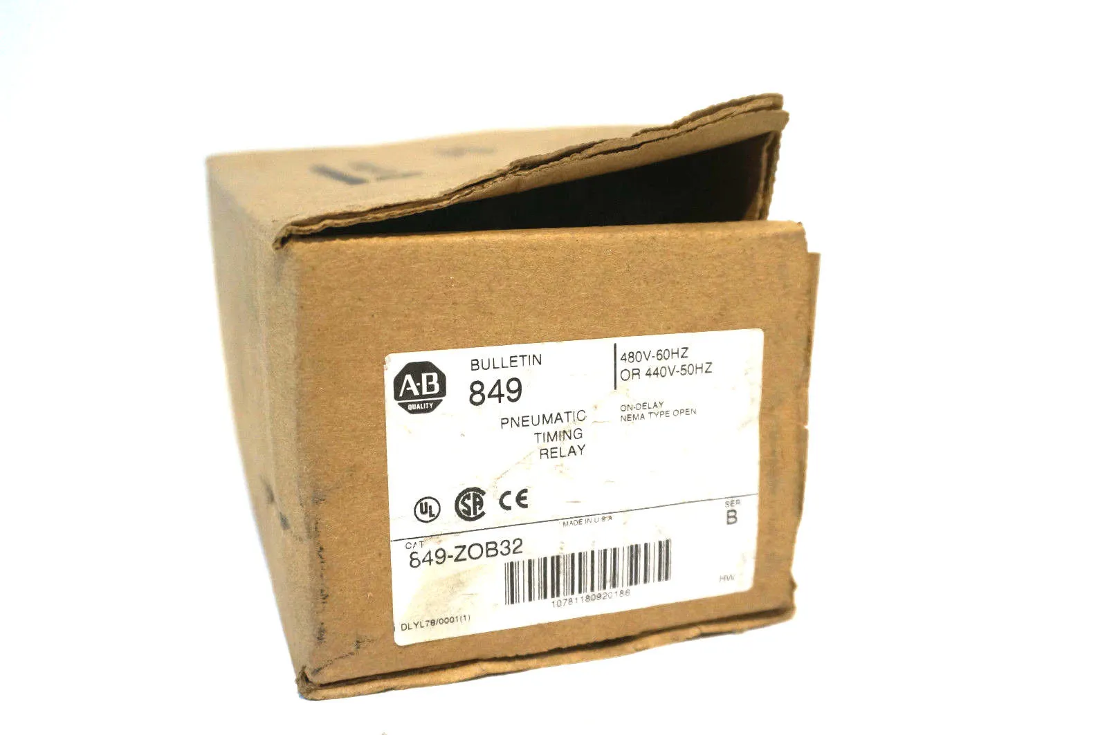 NEW ALLEN BRADLEY 849-ZOB32 PNEUMATIC TIMING RELAY SER.B 849ZOB32