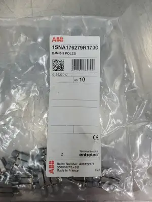 ABB 1SNA176279R1700 BJMI5-3 POLES TERMINAL JUMPER, LOT OF 10, 4F-47/1