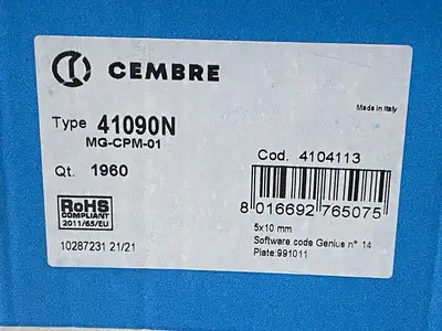 41090N | Cembre  Terminal Marker Tags MG-CPM-01 PKG OF 1960 - New Other