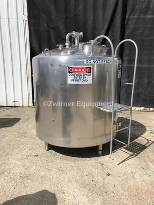 Walker 500 Gallon Stainless Steel Dome Top, Reverse Dish Bottom, Pressure Wall Processor