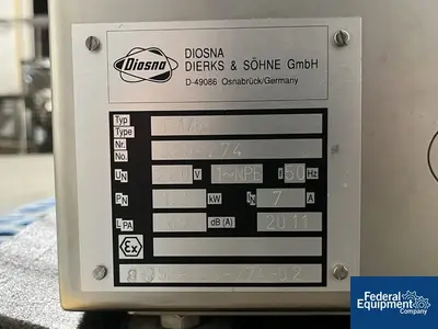 USED DIOSNA Diosna High Shear Mixer, model P1/6. S/S