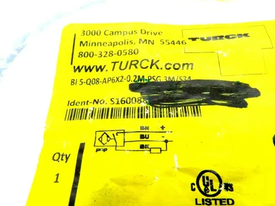NEW TURCK BI5-Q08-AP6X2-0.2M-PSG3M/S34 SENSORS S1600882 BI5Q08AP6X202MPSG3MS34