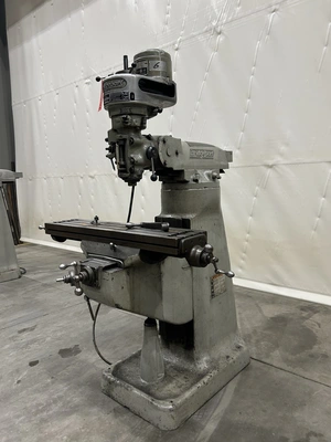 Bridgeport Step Pulley Vertical Knee Mill, 9” x 42” Table, 1 HP