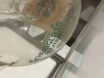 USED CHEMGLASS 72 LITER REACTOR FLASK