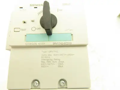 Siemens 3RV1742-5CD10 Circuit Breaker System Protection 20A 600VAC 3 Ph Lot of 2