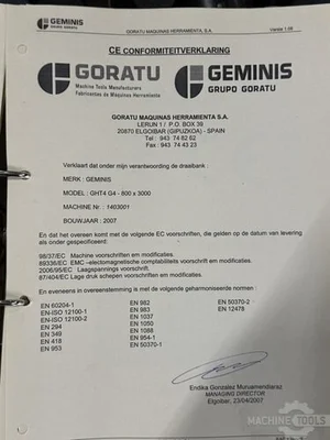 USED 2007 GEMINIS GORATU GHT-4 G4-800