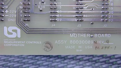 Measurement Controls Corporation 80030089-2 Mother Board Rev. G Used