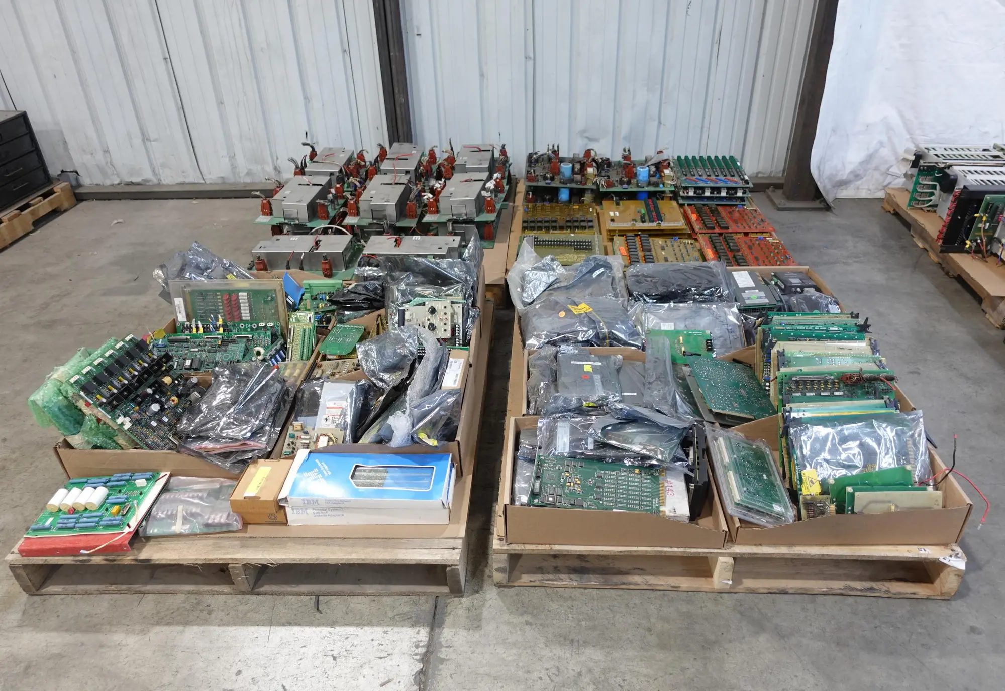 4 PALLETS OF ASSORTED PCB CIRCUIT BOARDS AND MODULES
