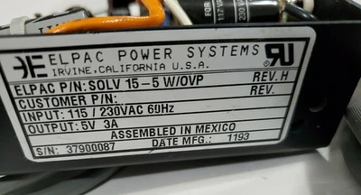 USED Elpac Power Systems SOLV15-5W/OVP