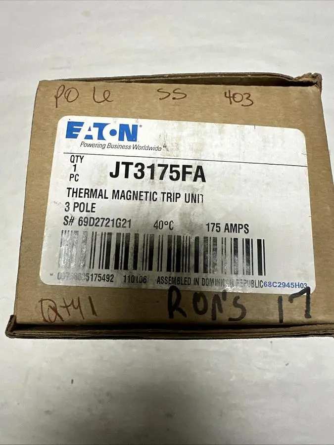Used EATON JT3175FA Miscellaneous Equipment (Electrical & Power) | Surplus Asset Holdings #1202391