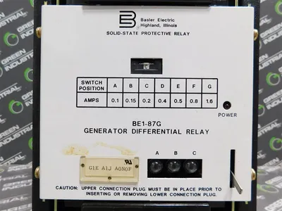 Basler Electric BE1-87G Generator Differential Relay G1E A1J A0N0F Used