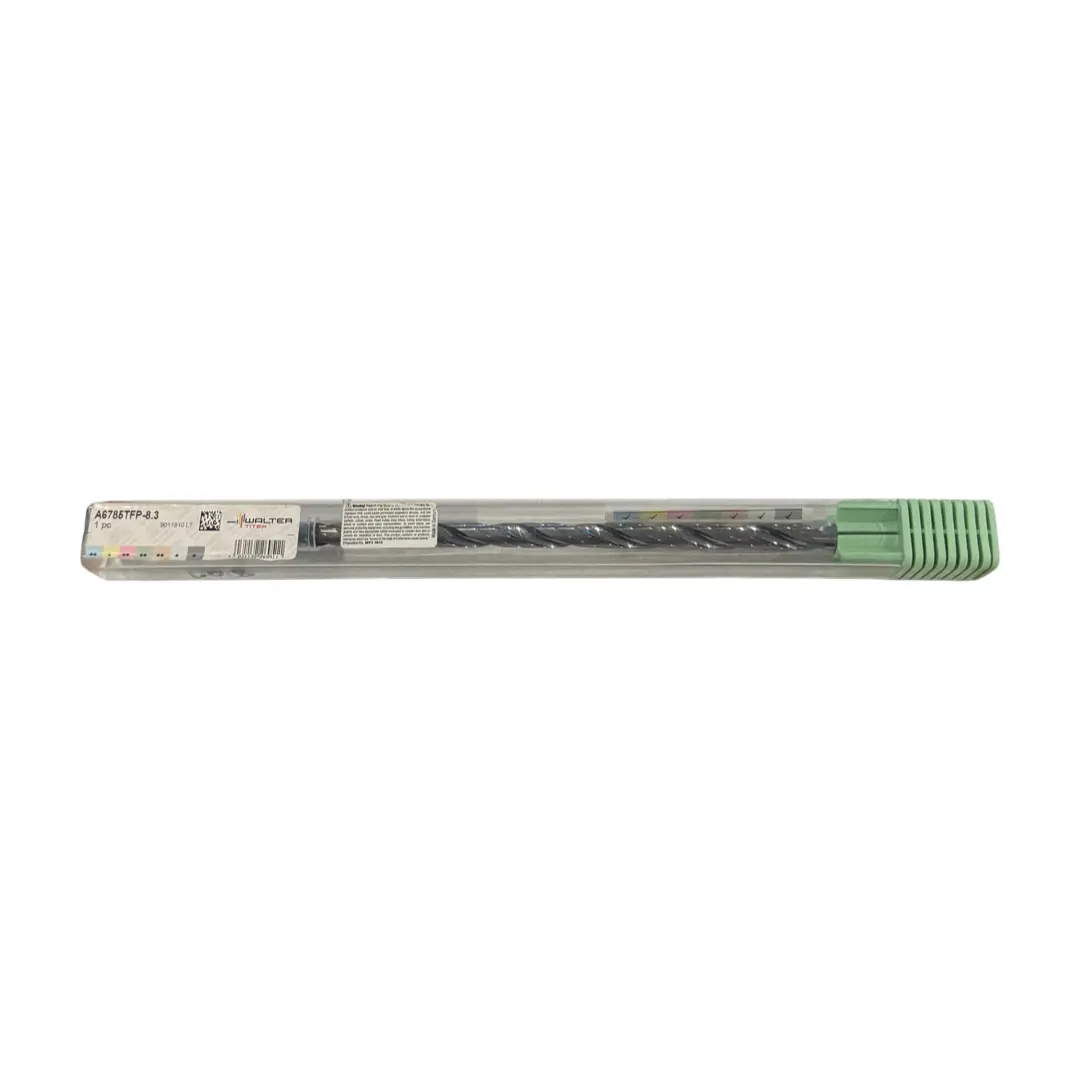 Walter-Titex 8.3mm Solid Carbide Drill 20xD TiNAl Coated 2 Flute Coolant Thru