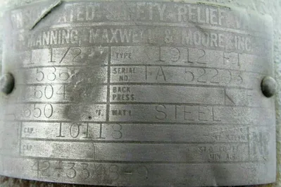 REFURBISHED CONSOLIDATED 1912-FT SAFETY VALVE 1-1/2" 586PSI 1912FT