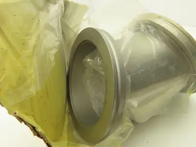 E45-NW-100 4" Vacuum Tube Elbow Short Radius  45 Deg With Welded Flange SS