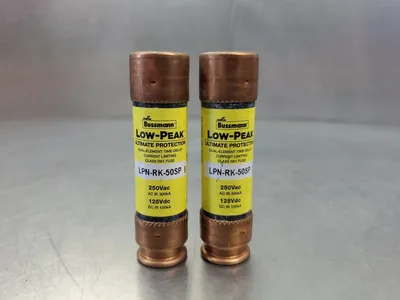 Bussmann LPN-RK-50SP 50AMP 250VAC/125VDC Fuse - Lot of 2. 4D-34