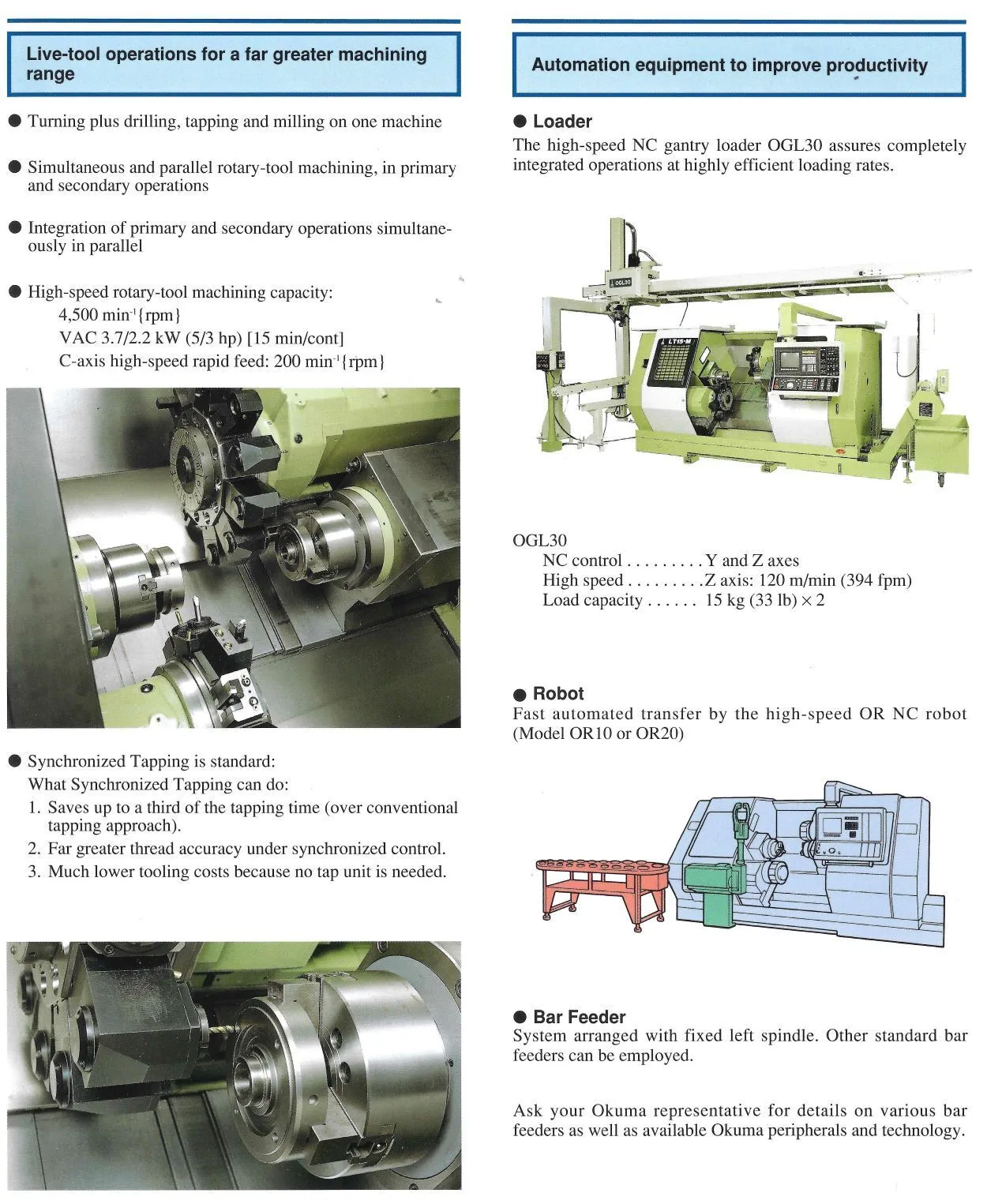 USED 2003 OKUMA LT15-MY 5-Axis or More CNC Lathes in Michigan US