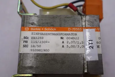BURKLE & SCHOCK D-70565 TRANSFORMER TYPE ER3245 * USED * STOCK 612-A