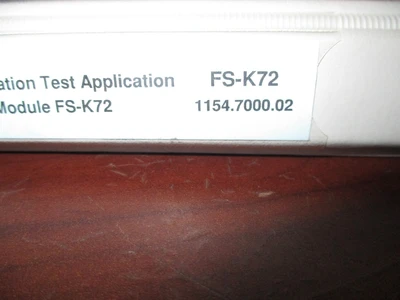 3GPP FDD Base Station Test Application Firmware Module FS-K72 Software Manual