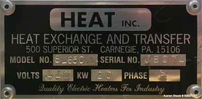 Used HEAT INC SL650-WC-4 Hot Oil Heaters Illinois US | Aaron Equipment #1515501