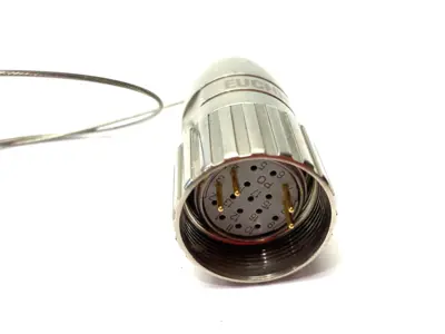 USED EUCHNER STECKVERBINDER 17POL RC-17P1N8A80CP STRAIGHT PLUG CONNECTOR RC17