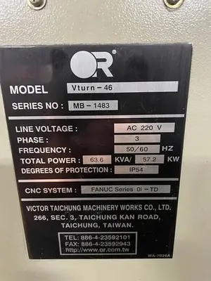 USED 2012 VICTOR TAICHUNG VTURN 46