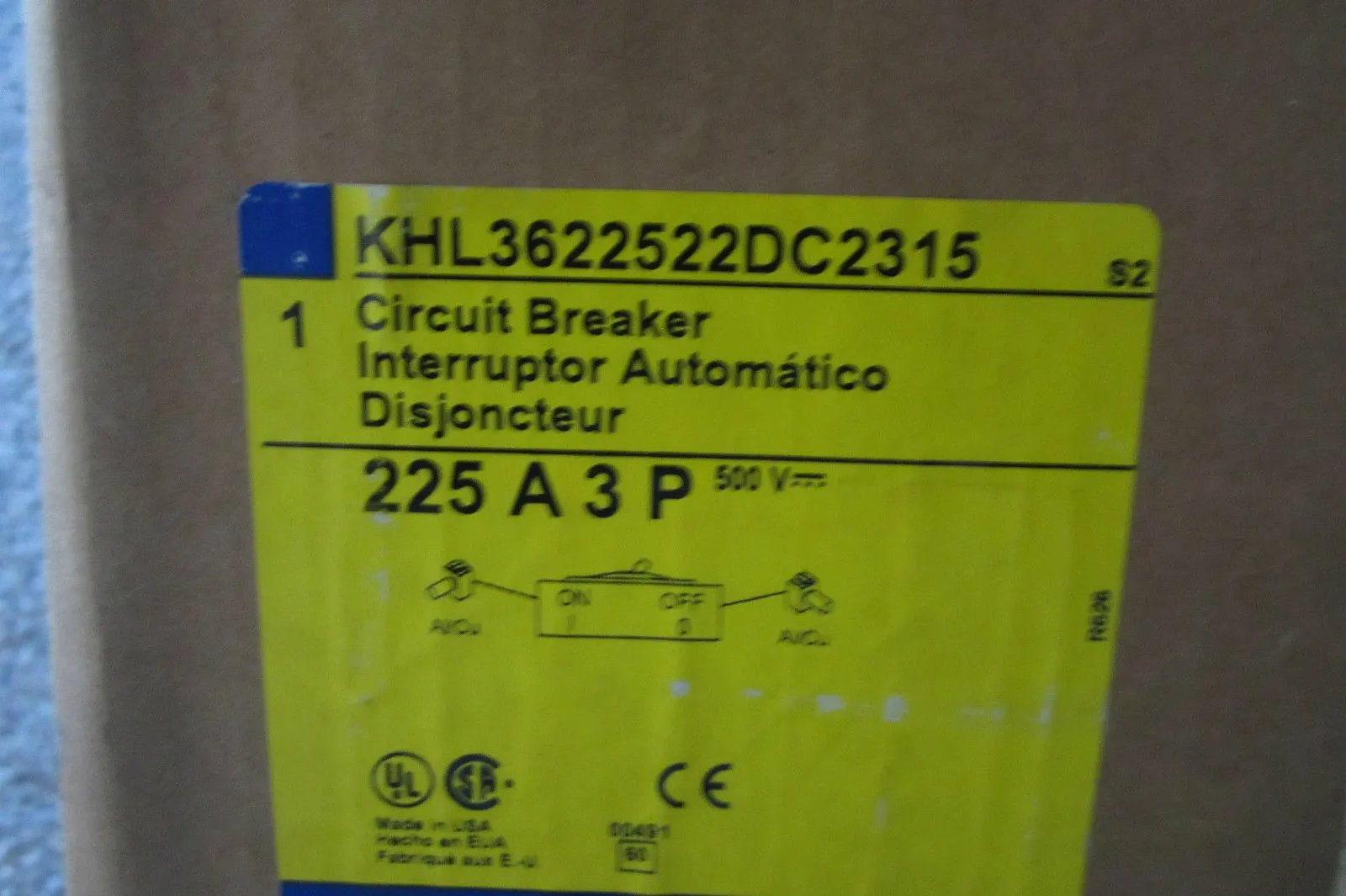 NEW SQUARE D KHL3622522DC2315 CIRCUIT BREAKER
