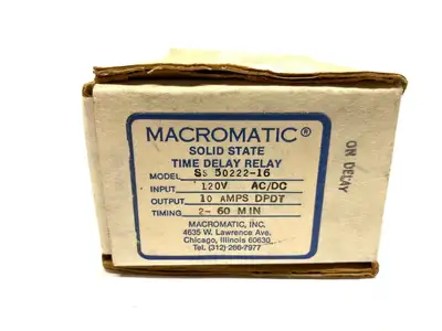 USED MACROMATIC SOLID STATE TIME DELAY RELAY