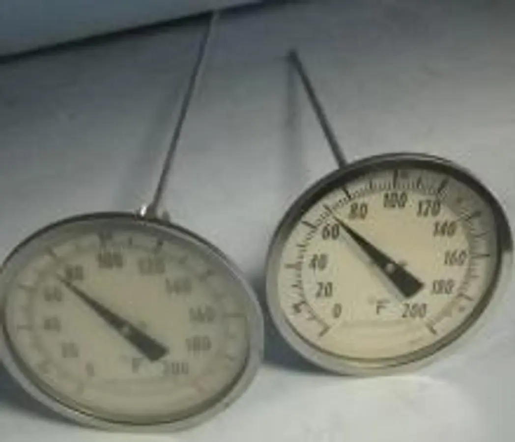 QTY. 2. ASHCROFT "VERY ANGLE" BI-METAL DIAL THERMO...