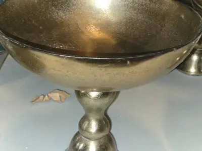 Metal Pedestal Bowl / Compote Bowl / Vase 12" x 12"