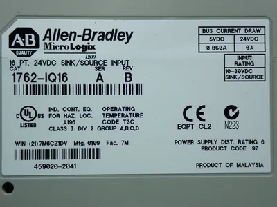 Used ALLEN BRADLEY 1762IQ16 PLC Input & Output Ohio US | HGR 24 #872035