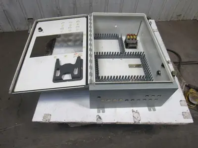 Hoffman 30x20x10" Electrical Enclosure Back Plate And Mounted Components