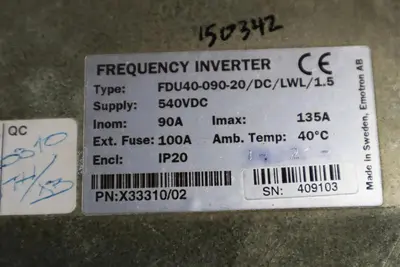 EMOTRON FDU40-090-20/DC/LWL/1.5 SUPPLY 540VDC FREQUENCY INVERTER STOCK 2239