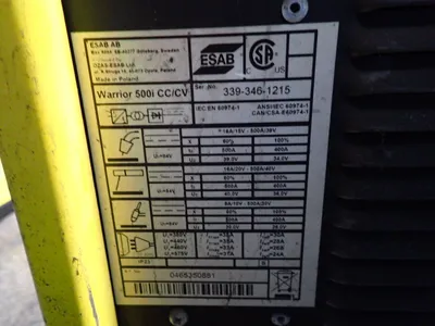 Used ESAB WARRIOR 500I CC/CV Welding Machinery (Other) Ohio US | HGR 24 #1048306