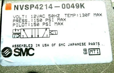 NEW SMC NVSP4214-0049K SOLENOID VALVE NVSP42140049K