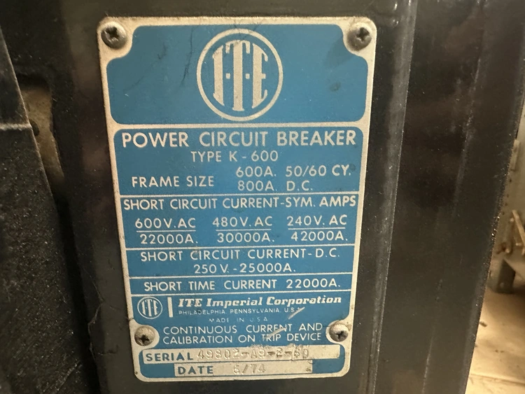 Used ITE IMPERIAL CORPORATION _UNKNOWN_ Circuit Breakers Alabama US | Transamerican Equipment Company #702552