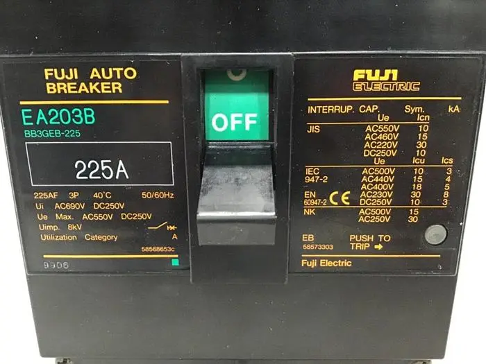 Used FUJI ELECTRIC EA203B-225 Circuit Breakers Michigan US | Ideal Machinery #968604